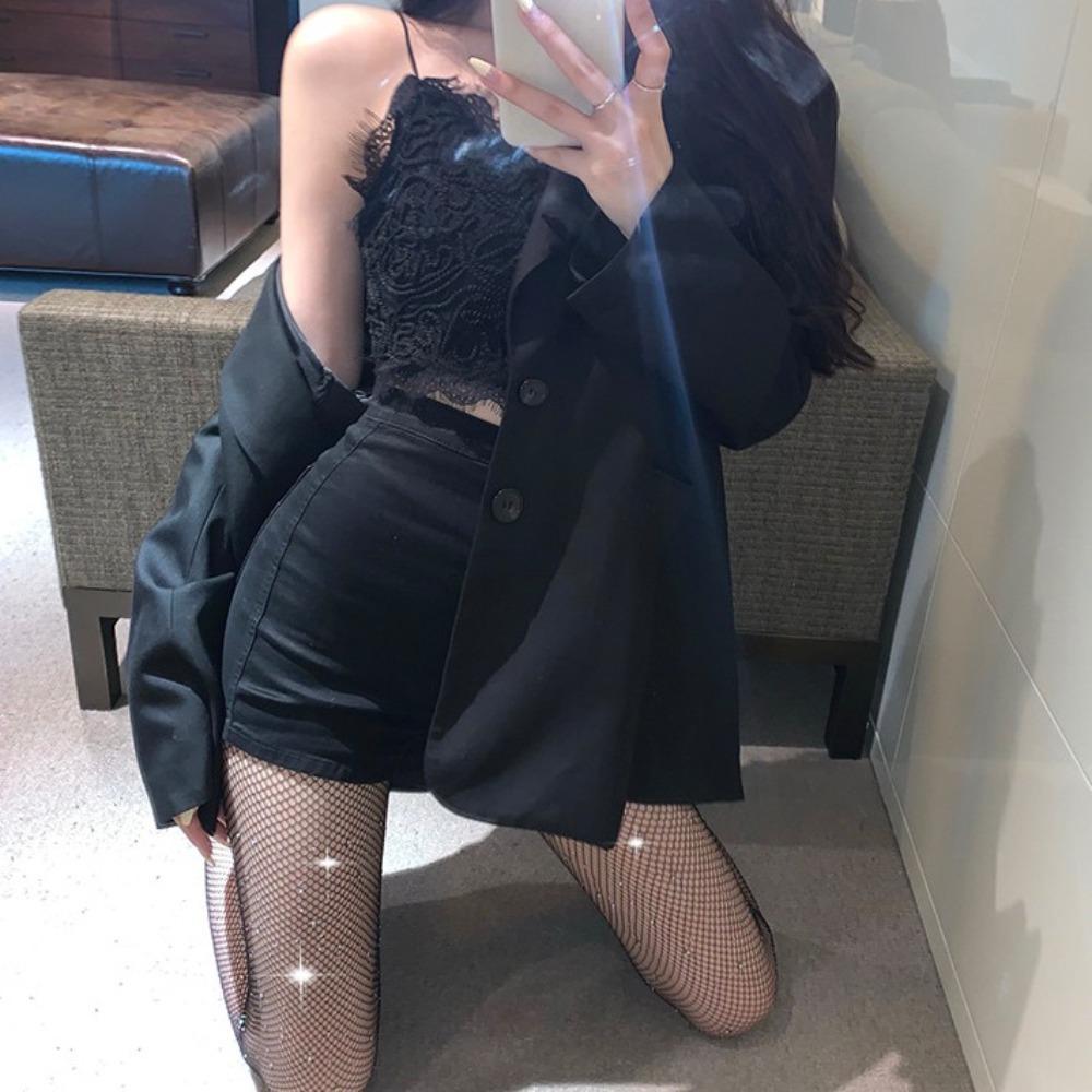 Breathable Fishnet Pantyhose Elastic Fishnet Diamond Pantyhose Fashion Rhinestone Stockings  Summer