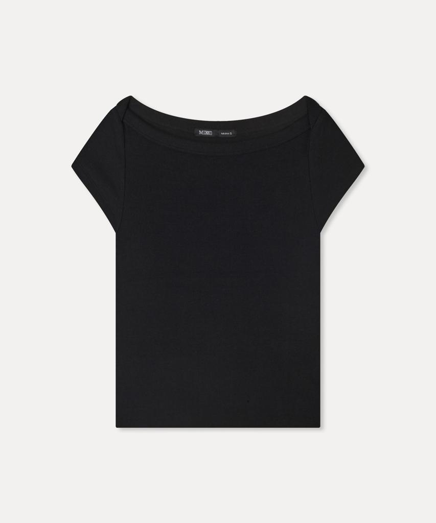 MIXXO Boat Neck Cap Sleeve Short Sleeve T-Shirt_Miwhwg711A