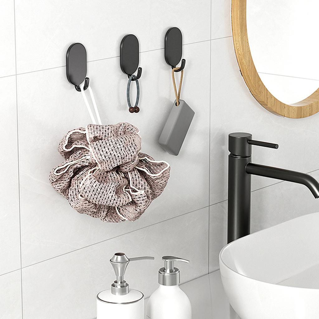 5PCS Stainless Steel Hooks Adhesive No Drill Wall Mounted Hangers Home Organizers