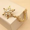 Brooch Pin, Lapel Badge with Double Fixed Safety Pin And Magnetic Buckle, Imitation Pearl Flower Decor Suit Brooch for Suits Coats Dresses