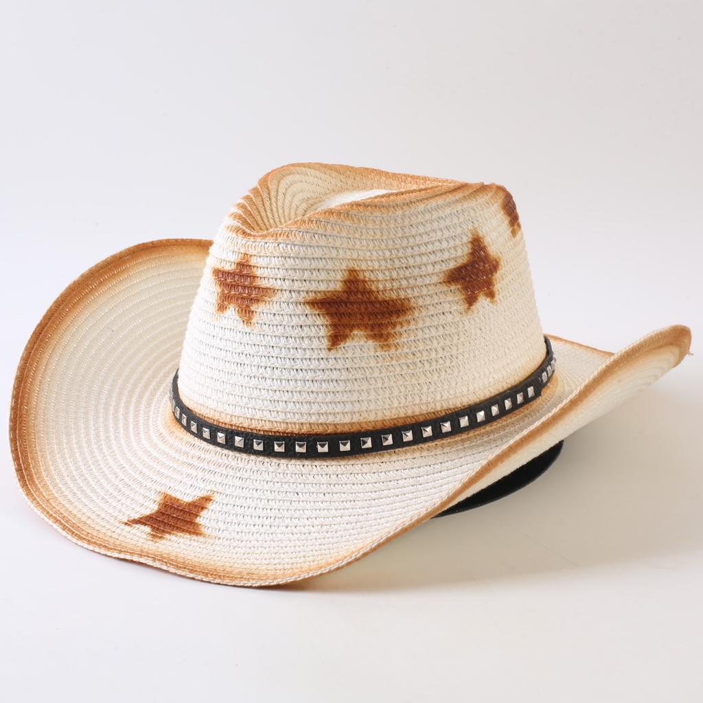 Popular Western Cowboy Straw Hat Men's and Women's Fashion Shade Straw Hat Classic Outdoor Western Cowboy Hat
