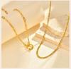 Trendy Layered Necklace for Women, 18K Gold Plated Stainless Steel Link Chain Modern Minimalist Jewelry