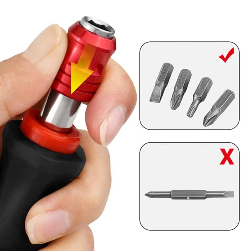 6.35mm Handle Multifunction Magnetic Bit Driver Ergonomic Nonslip Bit Ratchet Screwdriver Bit Holder