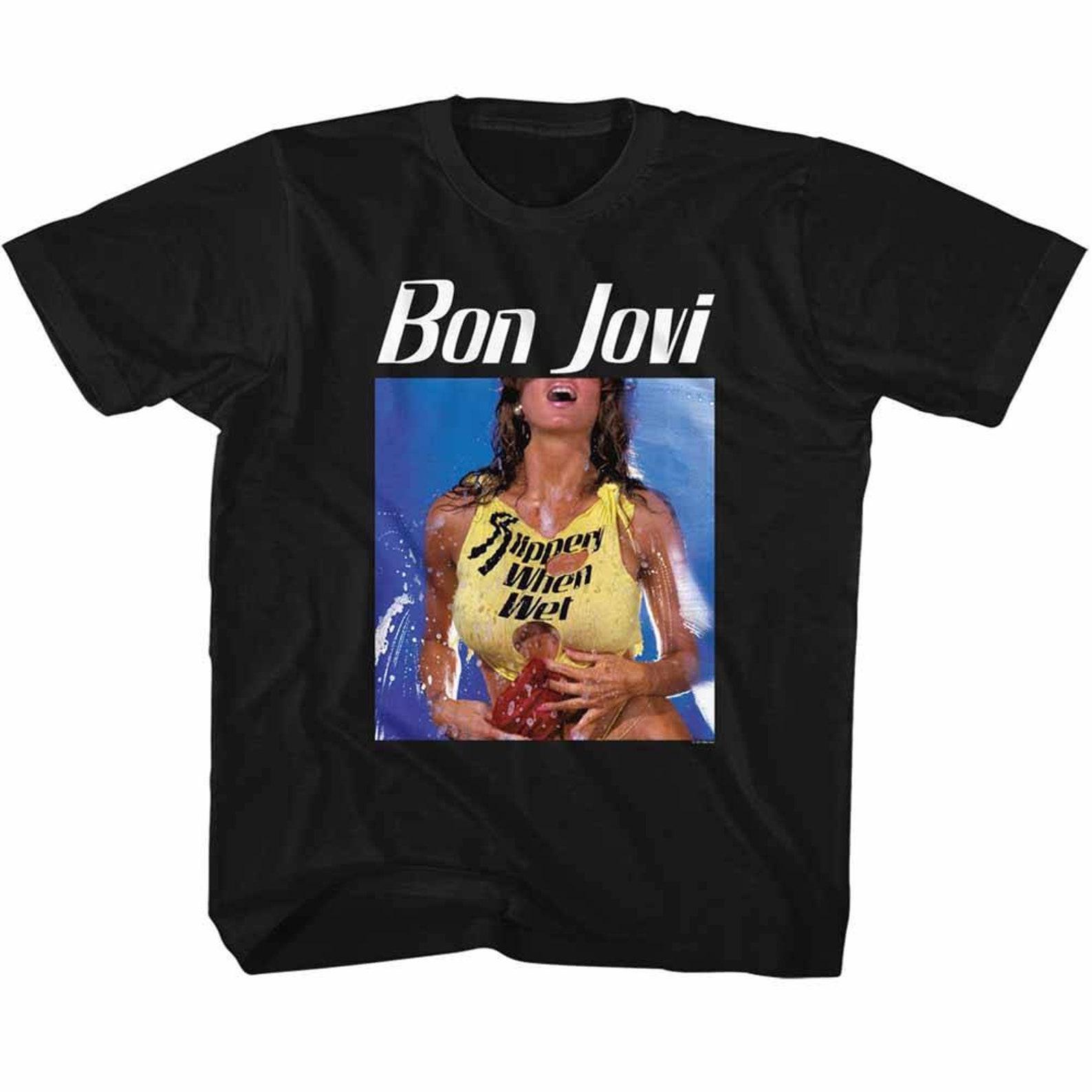Bon Jovi Bon Slippery When Wet Black Children s T-Shirt S