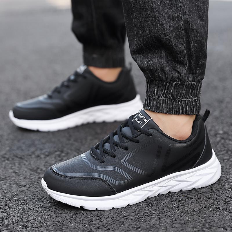 MAEDEF New High Quality Running Shoes Leather Waterproof Athletic Sneakers Men Anti-slip Walking Shoes Comfortable Leisure Shoes