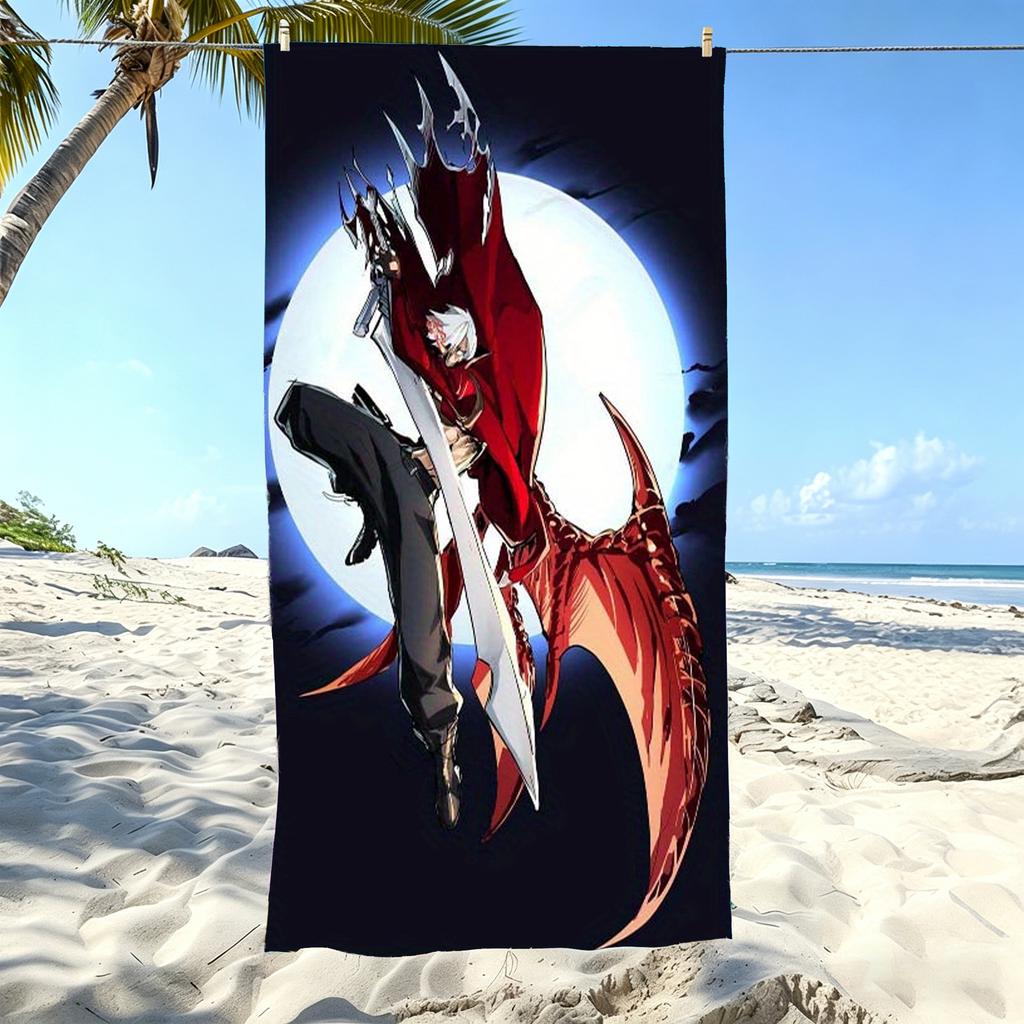 1pc D-Devil May Cry Dante Demon Hunter Microfiber Beach Towel Quick Dry Super Absorbent Sand Free Soft Oversized Bath Towels