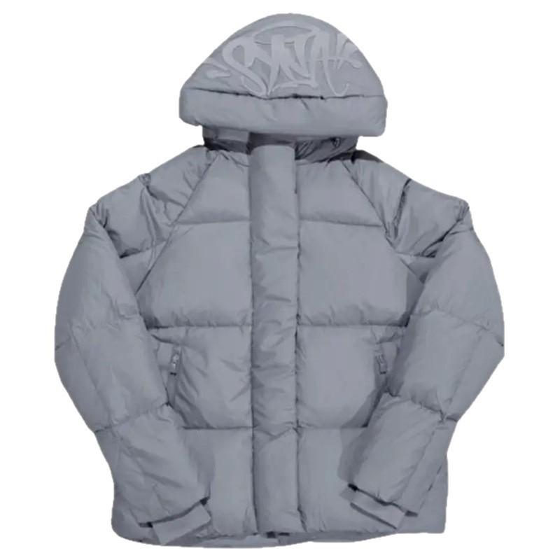 Jachetă Unisex Streetwear cu Glugă și Fermoar din Bumbac cu Imprimeu cu Litere Îmbrăcăminte Exterioară Casual de Iarnă