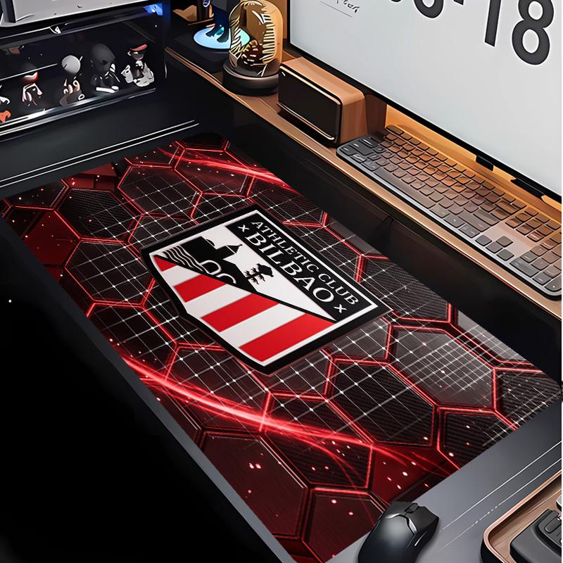 Athletic Bilbao Football Print Mouse Pad Non?Slip Rubber Desk Mat Waterproof Gaming Mousepad For Laptop Office Desktop