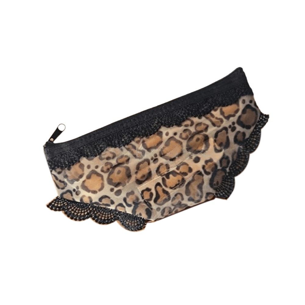 Unique Mesh Briefs Shape Cosmetic Bag Decorative with Zipper Makeup Storage Pouch Transparent Toiletry Bag Headphones