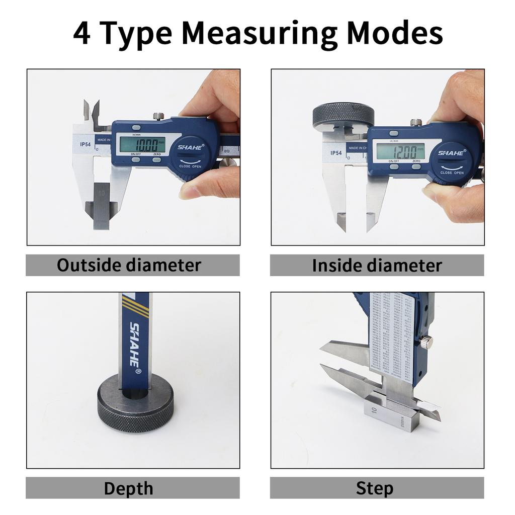 SHAHE Hardened Stainless Steel 100/150/200/300 mm Digital Caliper Electronic Vernier Micrometer Measuring Tools
