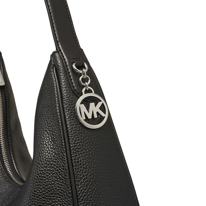 Michael Kors Nayla Lazy Style Logo Print Faux Leather Shoulder Bag Medium Women Shoulder Bag Black 35F5S5ZL6L-001