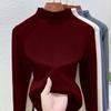 Medium-necked German velvet bottoming shirt for women's heating and warmth long-sleeved autumn and winter new double-sided velvet inner top for women