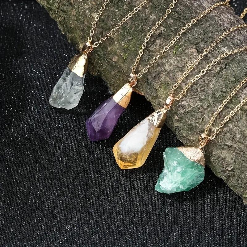 Natuurlijke Kristallen Hanger Met Gepolijst Paars Kwarts Voor Doe-het-zelf Sieraden Maken