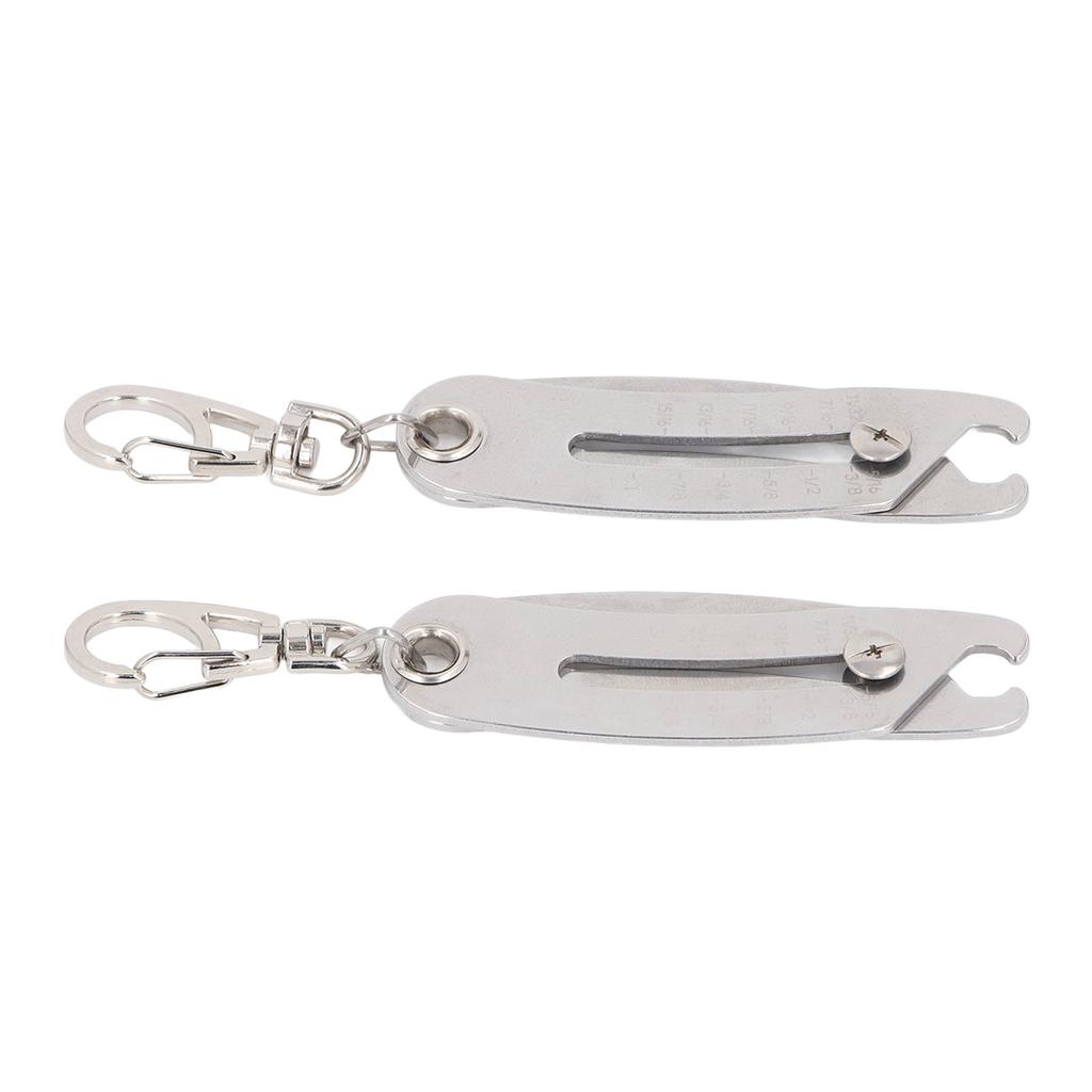 2 Stück Gewindeprüfer Schlüsselanhänger Ti Stahl Metrische und Imperiale Einheiten Tragbarer Gewindelehren-Identifikator