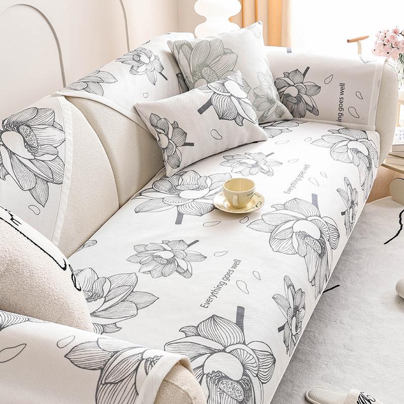 Polštář na pohovku z ledového hedvábí Letní Letní Podložka Jednoduchý Moderní Protiskluzový Potah na pohovku Krycí Látka Nový Polštář