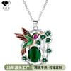 Vintage Hummingbird Pendant Necklace Women Gold Plated Copper Cross Chain Jewelry Elegant Animal Theme Accessory