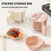 Flower-Shaped High Aesthetic Dipping Dish - Plastic Seasoning Plate, Soy Sauce/Vinegar Bone Dish with Storage Box