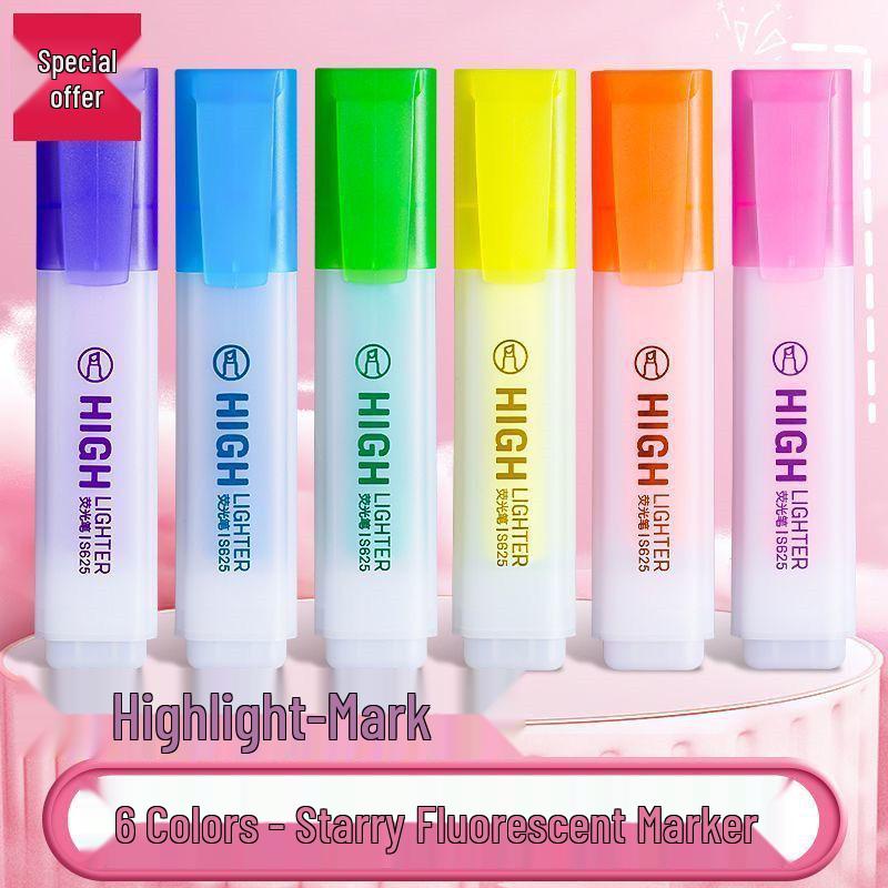 

6-Pack Note Highlighter, Candy Colors, Broad Stroke