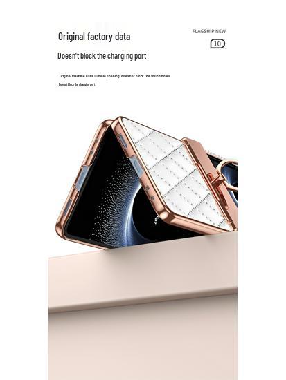 Samsung Z Flip 7/6/5/4/3 Electroplated Rhinestone Protective Case with Hinge Ring Stand