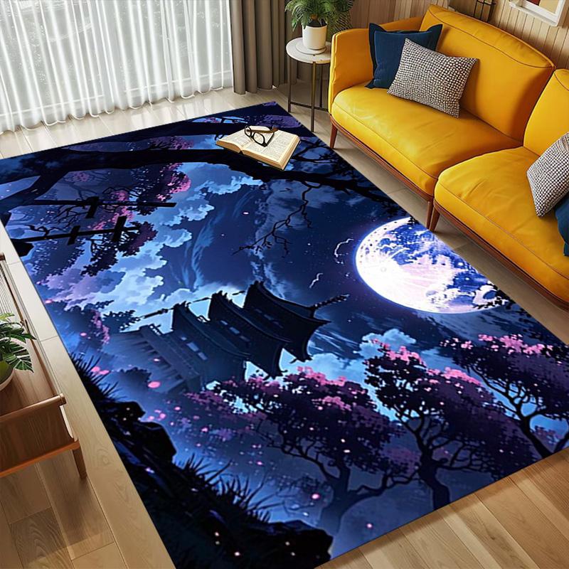 Moonlit Pagoda Living Room Nonslip Area Rug Soft Carpet For Bedroom Game Playroom Sofa Office Home Decor Doormat Christmas Gift C929462
