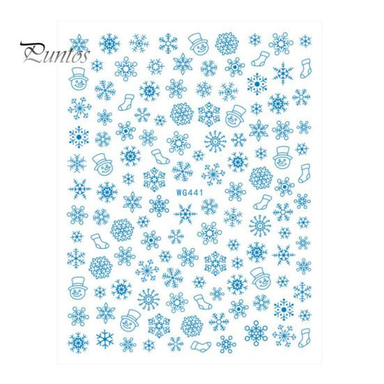 Nail Art Accessories 1/2Pcs Colorful Snowflake Sticker Self-adhesive DIY Home Salon Stickers Winter Christmas Women Fake Decoration Decal Decals