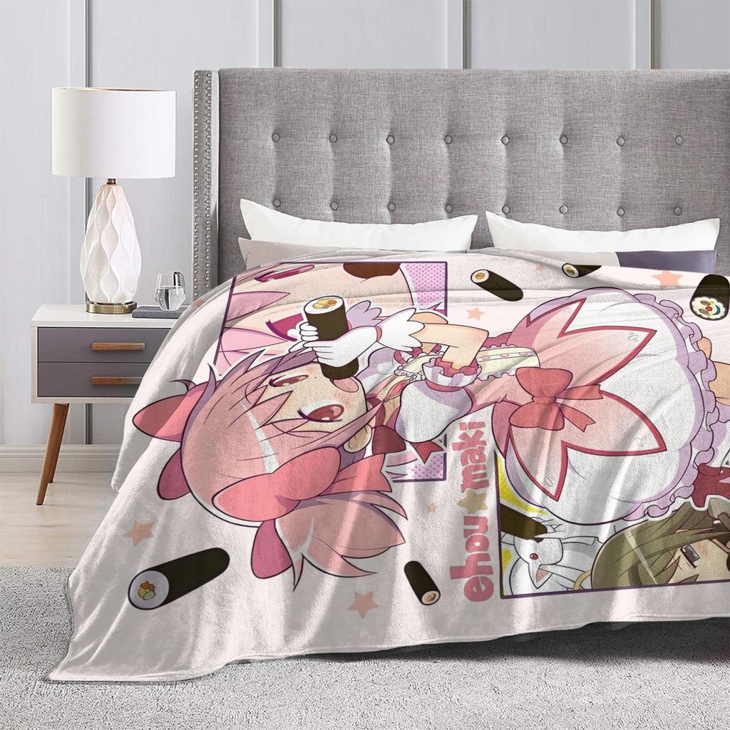 Puella Magi Madoka Magica Knitted Blanket Fleece Soft Throw Blankets for Home Couch Bed Rug