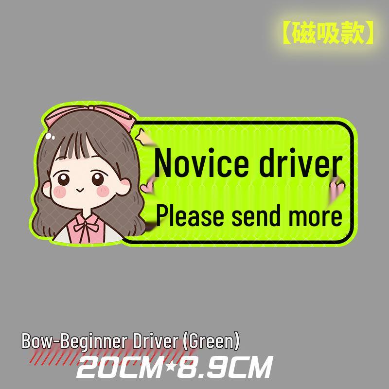New Driver On Board Reflective Car Sticker - Female Driver Alert