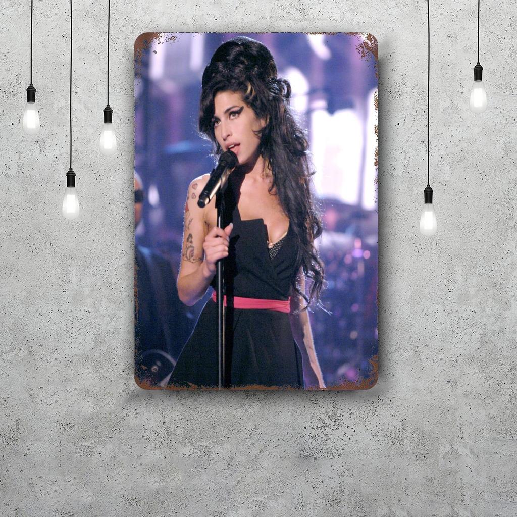 Amy whinehouse Klassiek Poster Roestig Metalen Plaat Retro Decoratief Bord Bar Man Cave Garage Club Metalen Bord Wanddecoratie