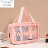 New Transparent Makeup Pack 6 Pcs Set PVC Wash Storage Bags Bath Swimming Beach Bag PU Matte Skincare Sorting Bag