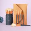 Ermu Tongtao 12-Piece Portable Makeup Brush Set: Soft Hair Brushes for Eyeshadow, Blush, Loose Powder, and Nose Contouring.