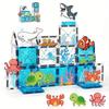 Magnetic Building Blocks for Children, Ocean Animal Scene, Creative Play, Children's Learning Birthday Gift