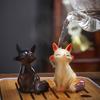 Color Changing Tea Pet Lovely The Little Fox Watering Color-changing Teaware for Tea Ceremony Tearoom Ornament Household Decor