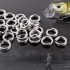 Atibin Stainless Steel Split Swivel Fishing Bluefish Lure Assist Jigging Swivel Snap Mountain Stream 100 Pieces Rings, Fishing, Rings, Fishing, #12,