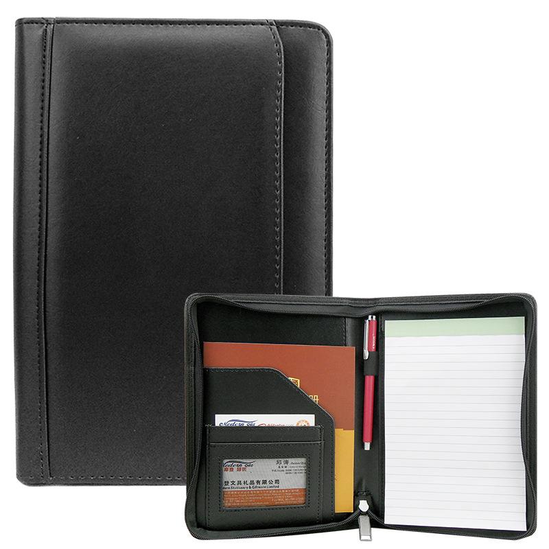 Moderner A5 Multifunktionaler PU Business Ordner mit Reißverschluss, Taschenrechner und Logo-bereitem Verkaufsleiter-Clip