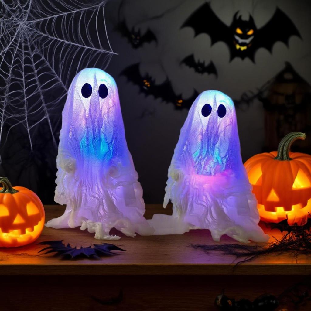 2Pcs Ghost Halloween Figurine Halloween Ghost Decorations Halloween Ghost Table Decoration for Garden Party Halloween Theme
