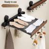 Invisible Retractable Folding Drying Rack with No-Punch Suction Cup for Balcony