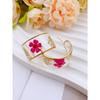 Transparent Resin Dried Flower Earrings for Women, Trendy C-shaped Floral Hoop Earrings, Perfect for Daily Wear