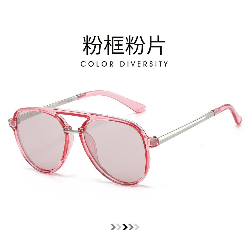 European and American New Double-beam Pilot Sunglasses Men's Driving Sunscreen Advanced Sense Large-frame Retro Glasses