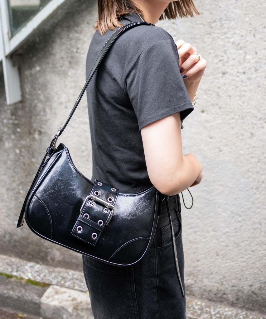 WEGO Mehrweg-Umhängetasche, Halbmond-Design mit Gürtel, Damen, Koreanischer Girly Street Style, Geschenk, Frühling, Sommer, Herbst, Winter, Damen, Größe F,