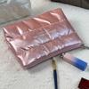 Portable Shiny Fluffy Makeup Bag Large Capacity Zipper Pouch Cosmetic Bag Quilted Puffer Toiletries Skincare Storage Bag Travel