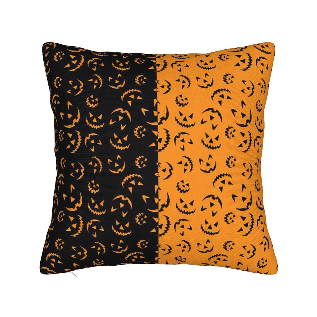 Decorative Pillowcase Halloween Ghost Pumpkin Spooky Trick Or Treat Witch Chair Throw Pillow Case Cover Zipper Multiple Sizes