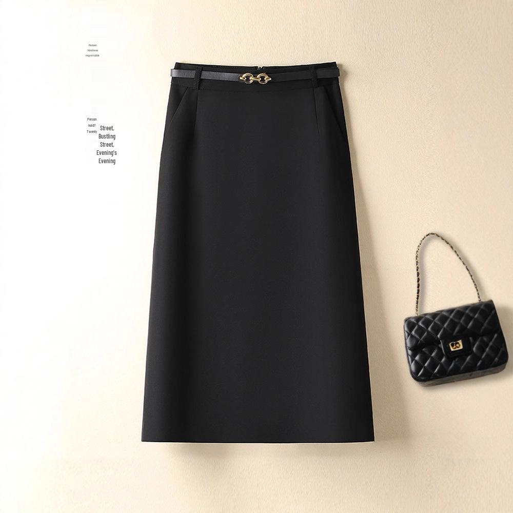 Women's High Waist Slimming Professional Slit Skirt - Autumn/Winter 2025 Fashion
