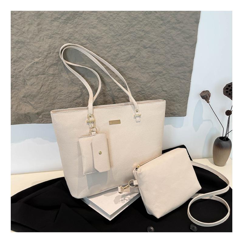 Three-piece Bag, Simple and Large-capacity Spring New Fashion Commuter Handbag, Textured Shoulder Bag