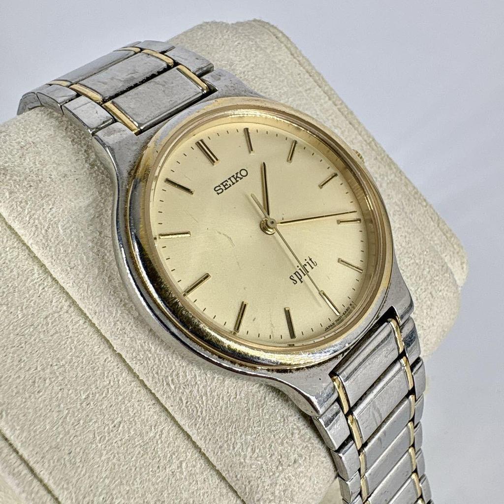 Used [New Battery Replacement / Working Item] Seiko Spirit Gold Dial Quartz Watch SEIKO SPIRIT QZ