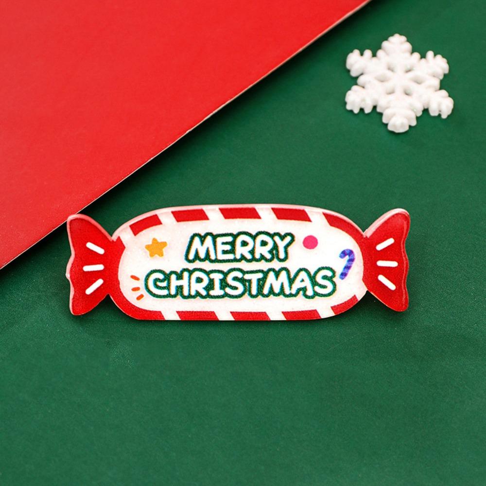 Elk Snowman Side Clip Cartoon Christmas Hair Clip Kawali Acrylic Hair Clip Daily