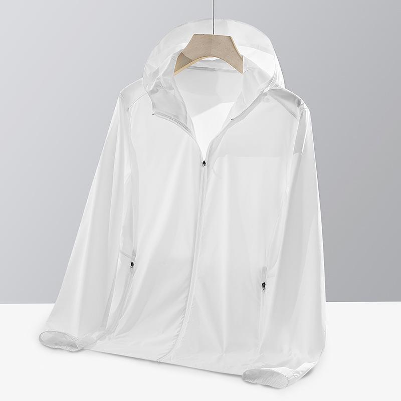 

Куртка с капюшоном UPF50+ быстросохнущая из ледяного шелка для защиты от солнца - модная анти-УФ одежда для кожи для пар 2XL