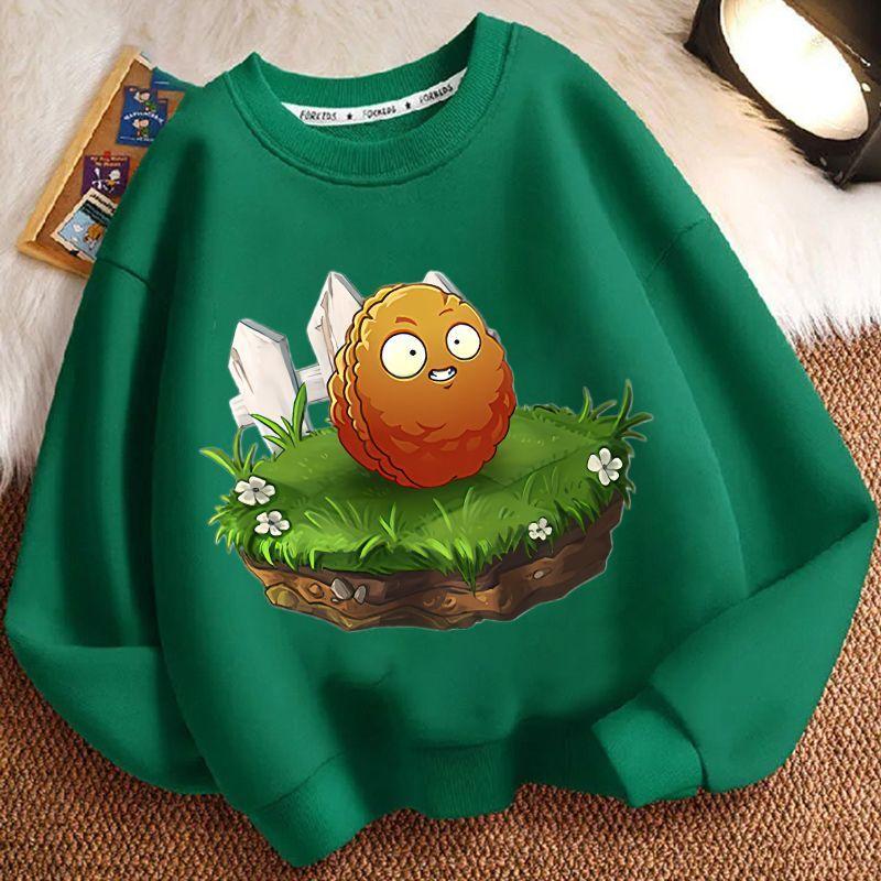 

Детская мода Растения против. Толстовки с зомби для осени и зимы, свободные толстовки с длинным рукавом для мальчиков и девочек 160