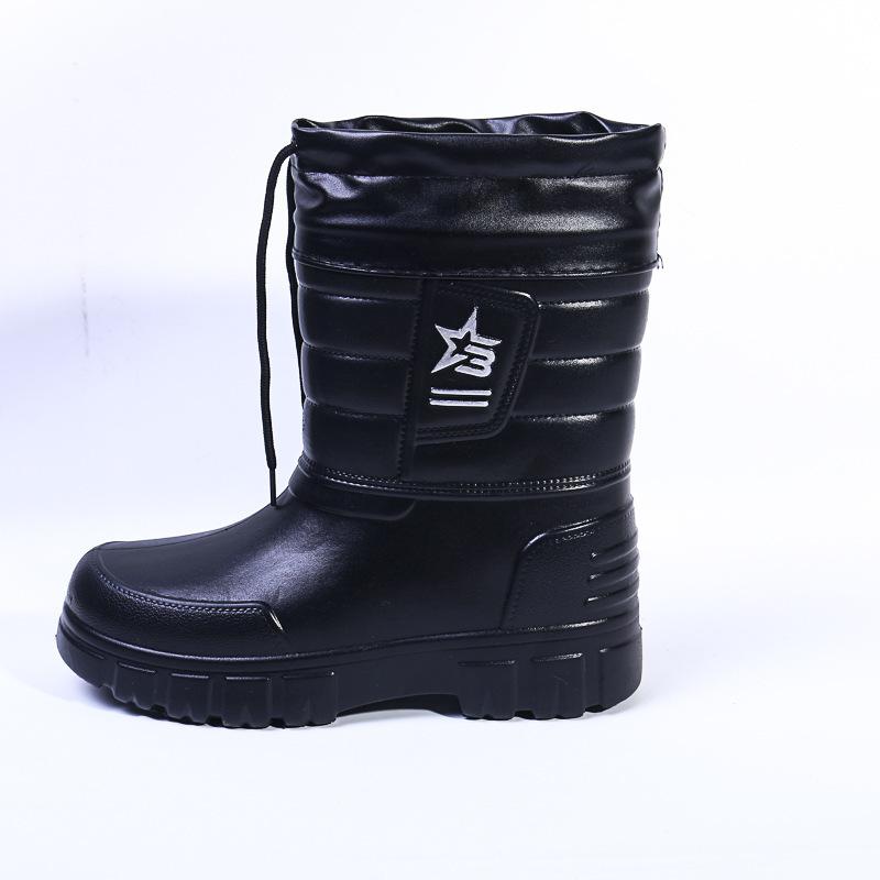 Winter velvet thickened tall waterproof rain boots EVA warm and non-slip snow boots