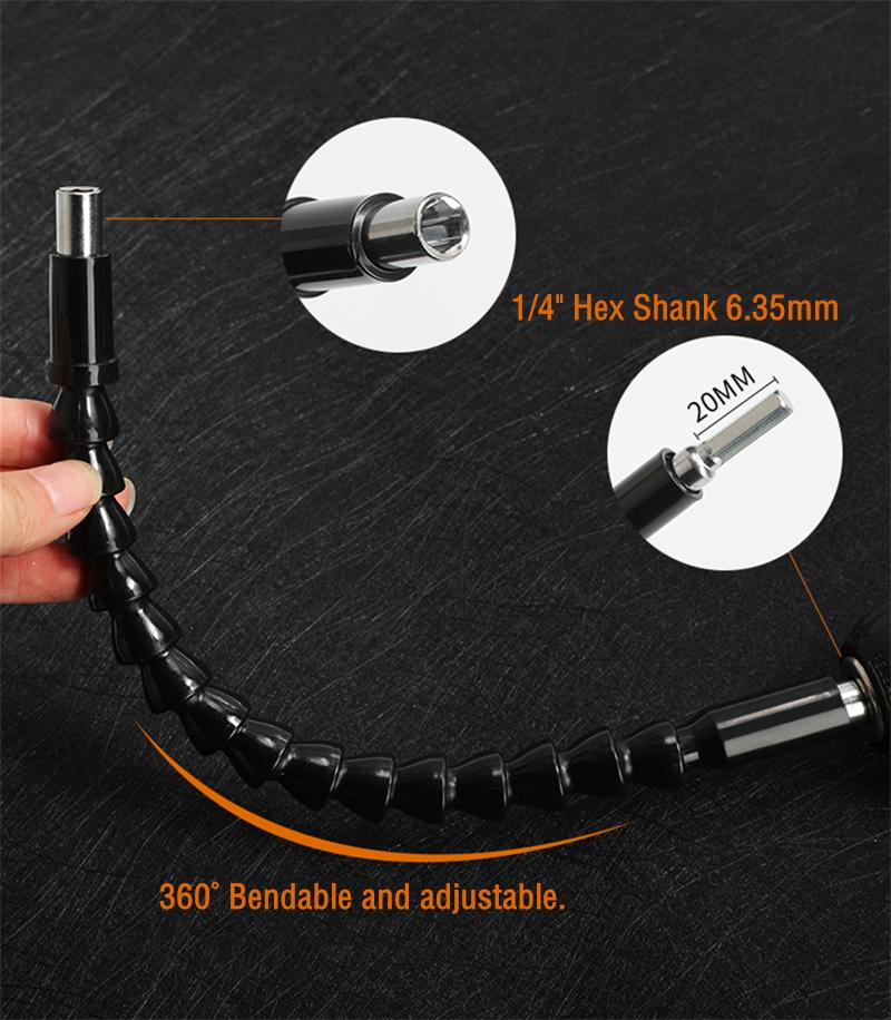 Flexible Shaft Drill Bit Extension Holder 295/400 Link Drill Hex Screwdriver Soft Driver Extend Rod Tools Slotted Phillips Star