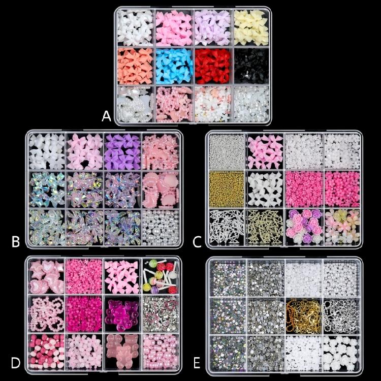 Resin Butterfly Nail Decoration Set Colorful Nail Embellishments Fashion Nail Art Ornament for Various Occasion